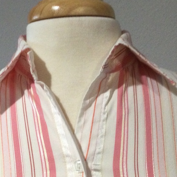 Apt 9 Button Front Collared Stripe Shirt Size Medium - Picture 5 of 15